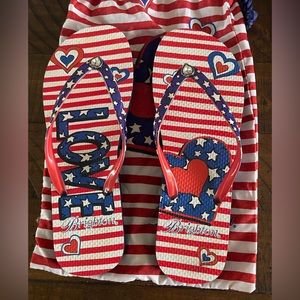 Brighton Patriotic Flip Flops size 7